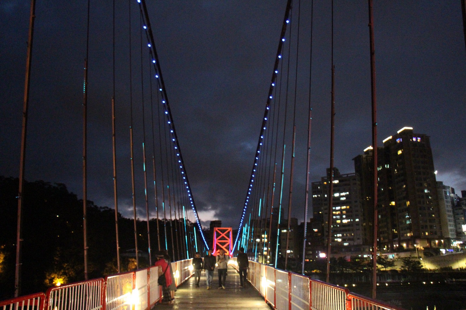 Lights at the Bitan Scenic Area bridge