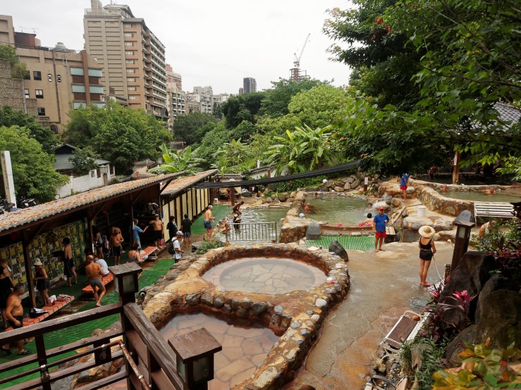 Visitors at the public Beitou Hot Spring Pool