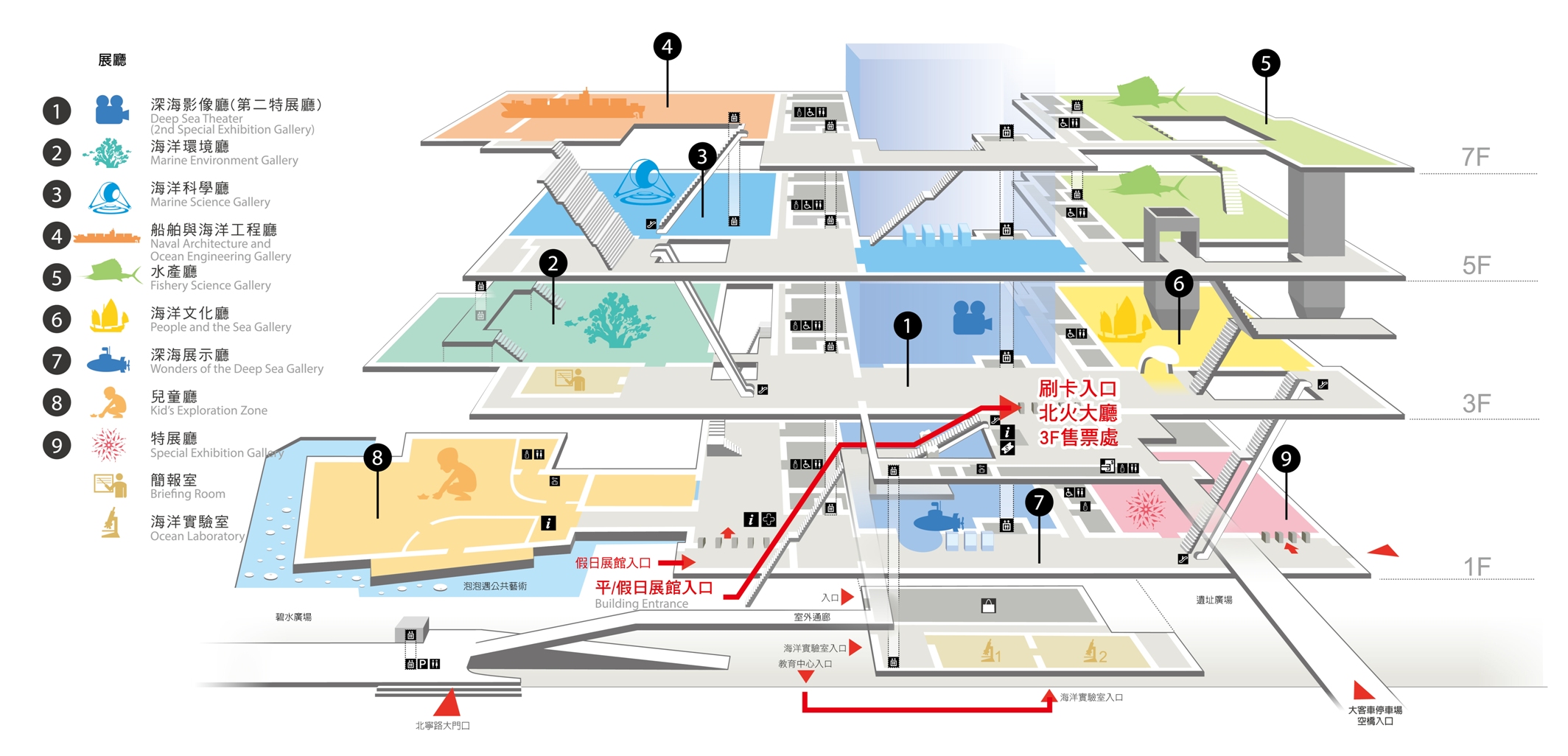 Floor layout of the National Museum of Marine Science and Technology 